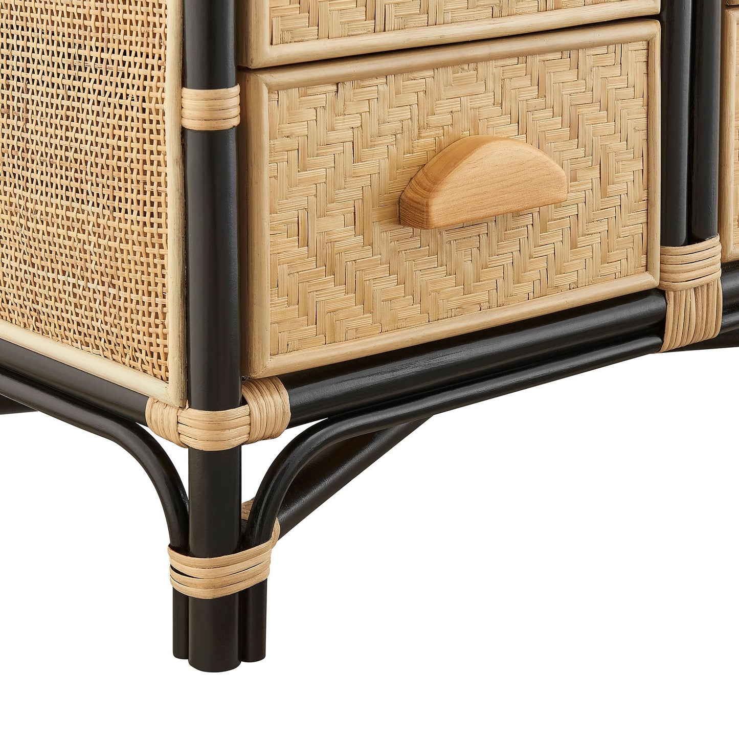 Jane 71 Inch Tall Arched Natural Rattan Bookshelf by Modway