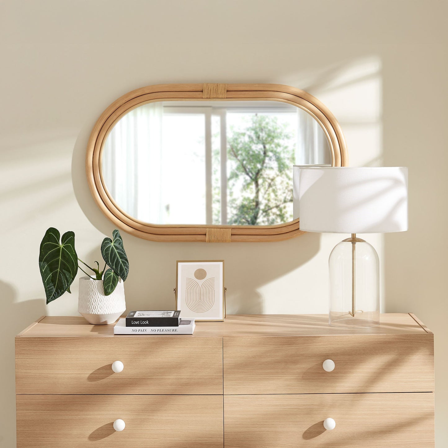 Corsica Oval Rattan Wall Mirror by Modway