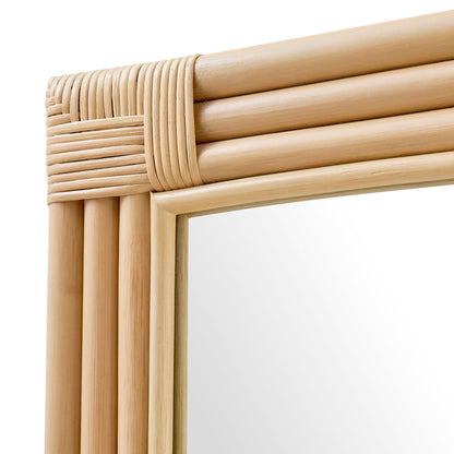 Corsica Curved Rectangle Rattan Wall Mirror by Modway