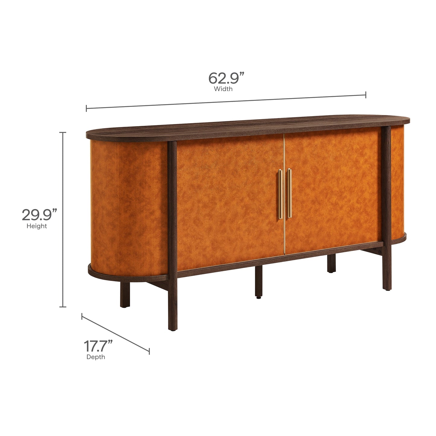 Coralie Curved Vegan Leather Oval Sideboard by Modway