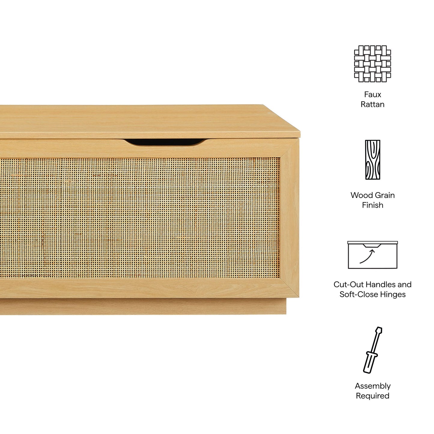 Soma 47" Rattan Storage Bench by Modway