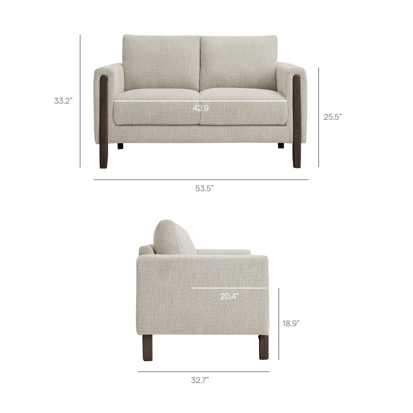 Hawken Boucle Fabric Loveseat by Modway