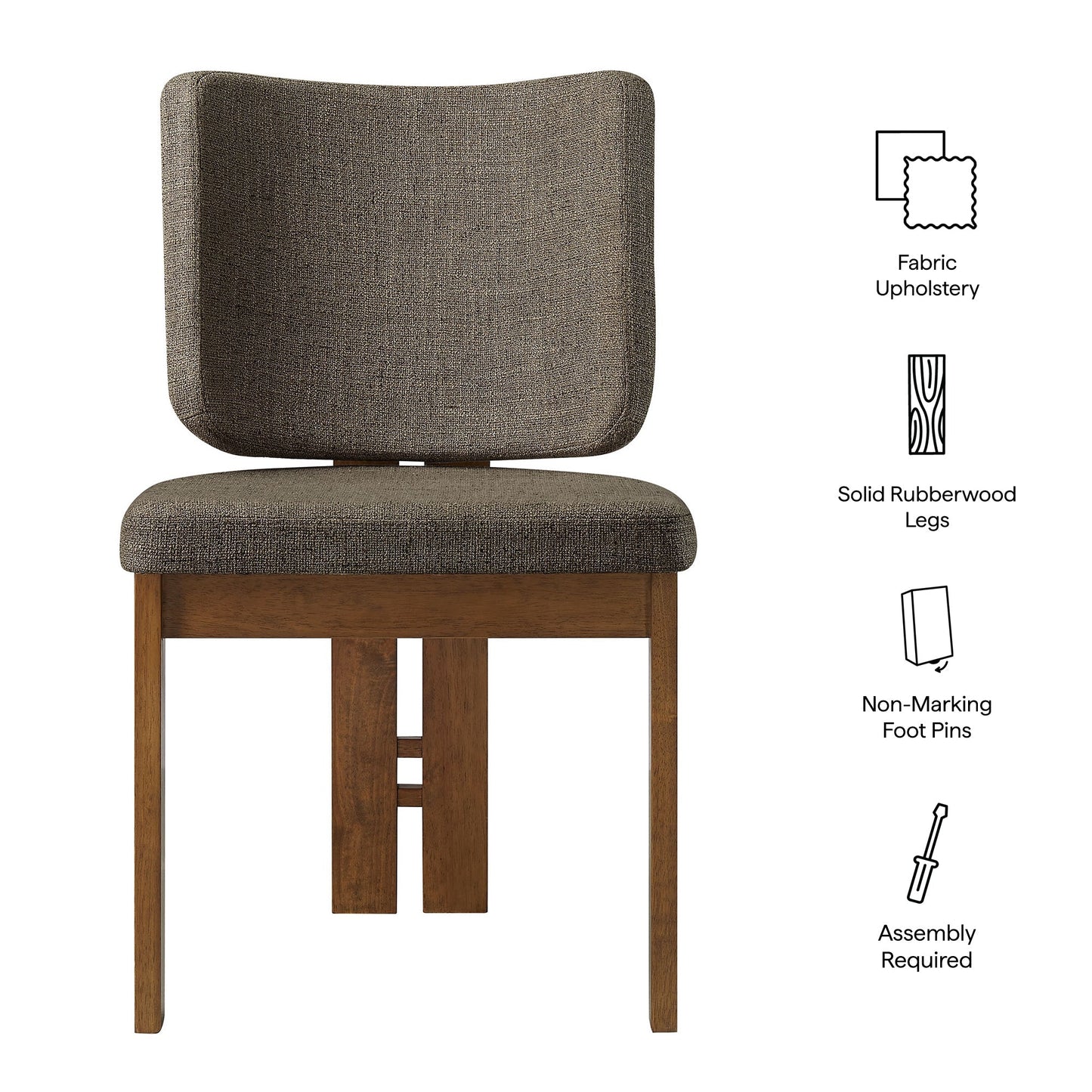 Alba Armless Upholstered Dining Chairs Set of 2