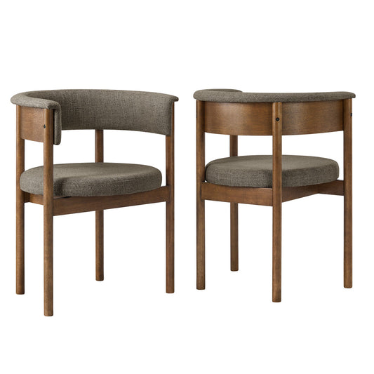 Clea Curved Upholstered Dining Chairs Set of 2