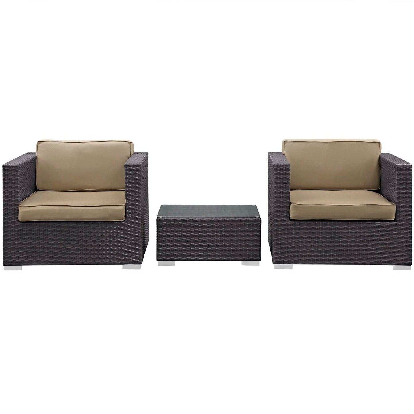 Burrow 3 Piece Outdoor Patio Sofa Set by Modway