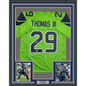Framed Autographed/Signed Earl Thomas III 35x39 Seattle Green Football Jersey Beckett BAS COA