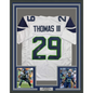 Framed Autographed/Signed Earl Thomas III 35x39 Seattle White Football Jersey Beckett BAS COA