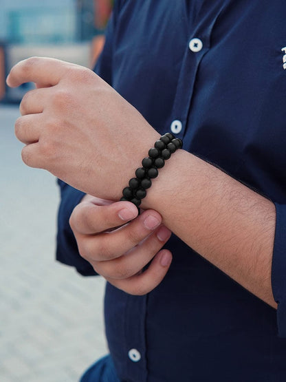 Black Onyx Beaded Bracelet - Morocco