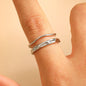Minimalist Pearl Twist & Wave Ring Set