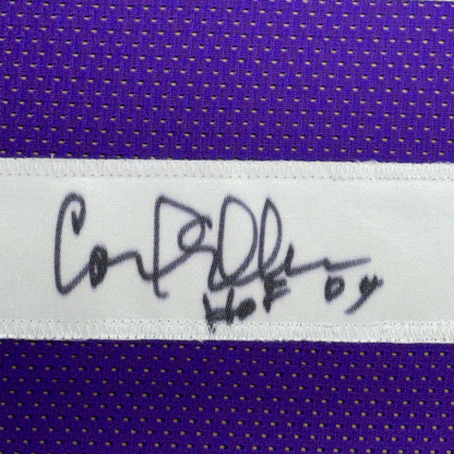 Framed Autographed/Signed Carl Eller HOF 04 35x39 Minnesota Vikings Purple Football Jersey JSA COA