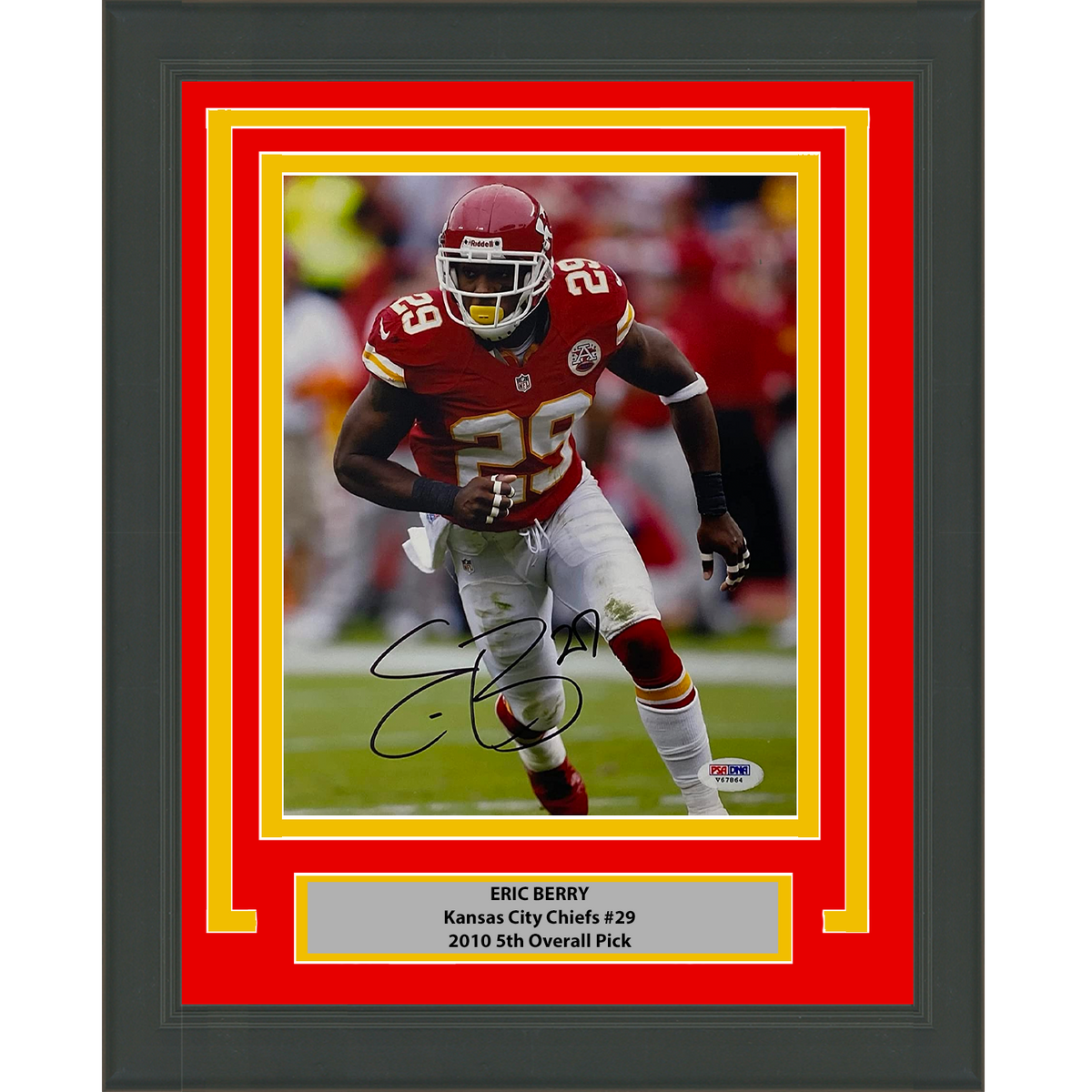 Framed Autographed/Signed Eric Berry Kansas City Chiefs 8x10 Football Photo PSA/DNA COA