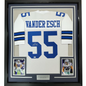 Framed Autographed/Signed Leighton Vander Esch 35x39 Dallas White Football Jersey JSA COA