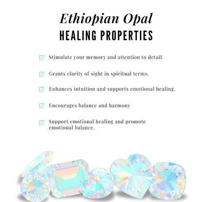 Solitaire Ethiopian Opal Hexagon Pendant Necklace