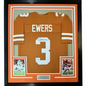 Framed Autographed/Signed Quinn Ewers 35x39 Texas Orange College Football Jersey Beckett BAS COA