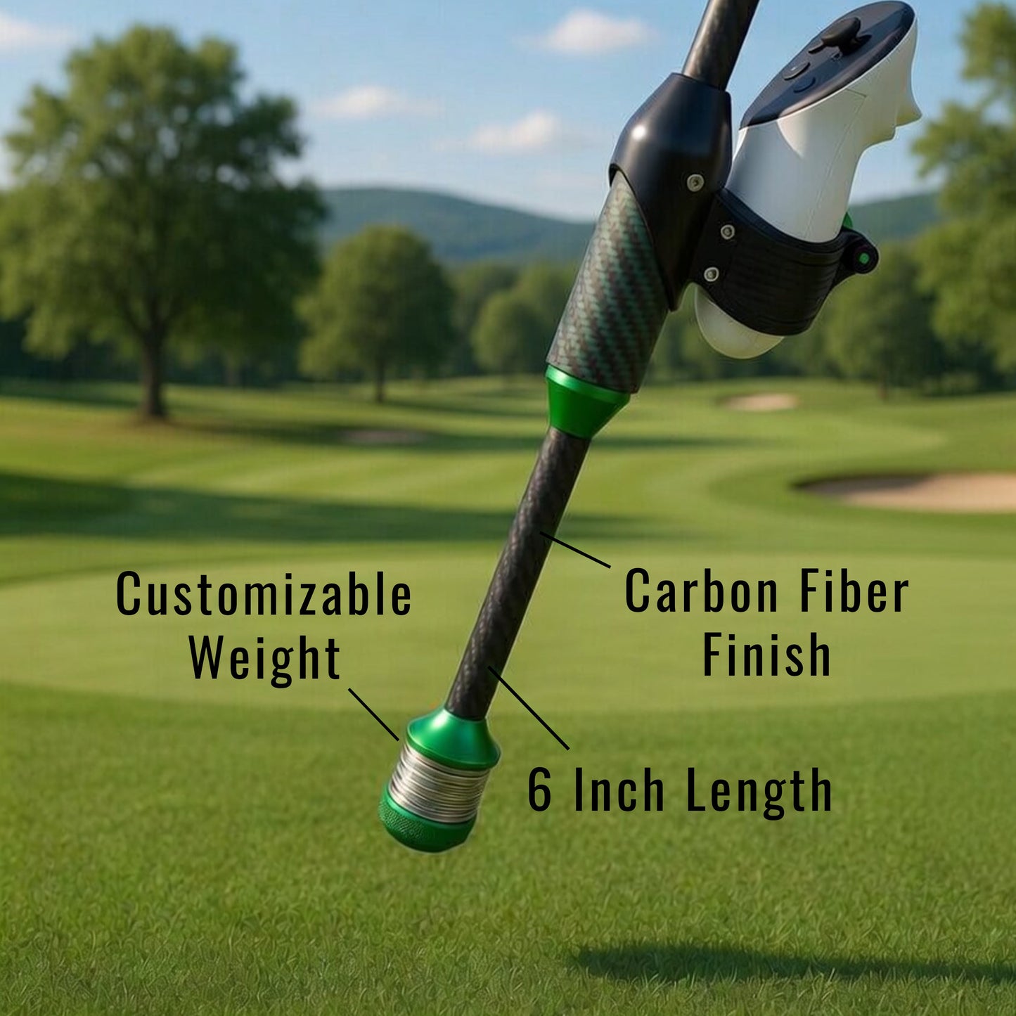 DriVR Elite Mini -  Adjustable VR Weighted Golf Club Handle Accessory - Compatible with Quest 2, 3/3s, and Pro