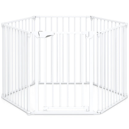 Extra Wide Baby Gate Fits 34.5-154" Openings 6-Panel Adjustable Pet Safety Fence
