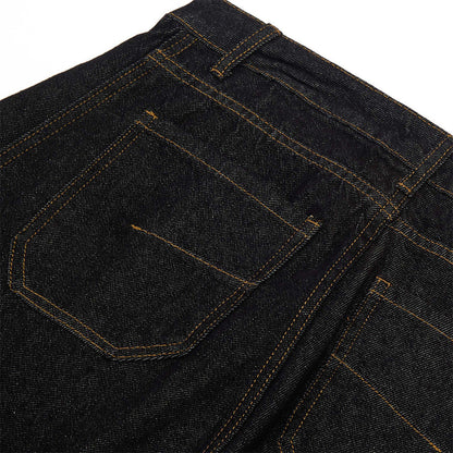 American High Street Design Denim Wide Leg Long Pants Men's Vibe Trendy Side Pleated Loose Casual Trousers