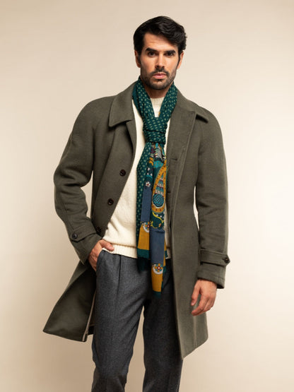 Edoardo (dark green) - Soft and lightweight Italian scarf from 100% wool