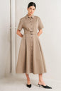 LUCKY ME WOVEN MIDI DRESS