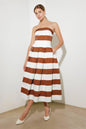 EVERYDAY HUSTLE RUST WOVEN MIDI DRESS