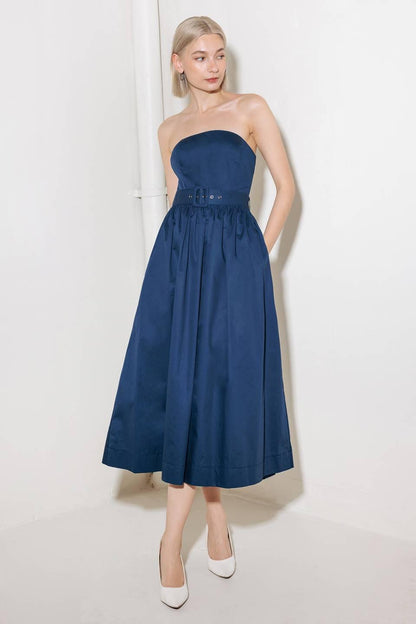 ENDLESSLY CHARMING WOVEN MIDI DRESS