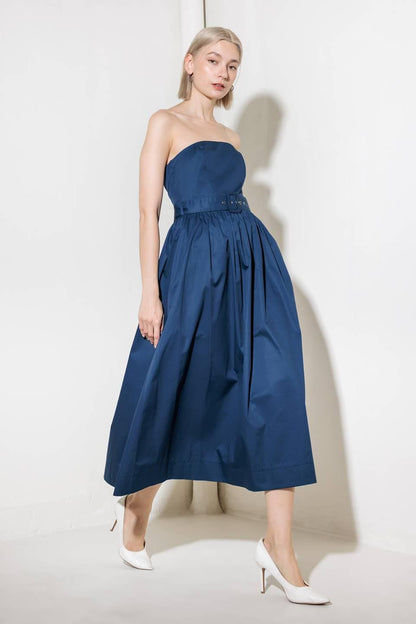 ENDLESSLY CHARMING WOVEN MIDI DRESS