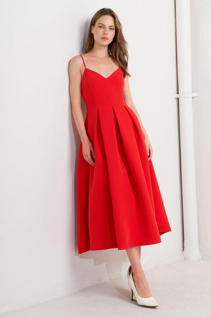 RUBY AFFAIR WOVEN MIDI DRESS