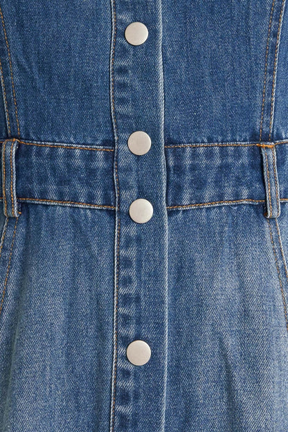 ELEGANT TOUCH DENIM MIDI DRESS