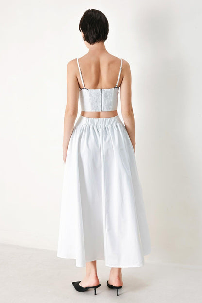 PURE ELEGANCE WOVEN MIDI DRESS