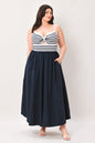 PARIS STRIPE CUTOUT MIDI DRESS
