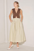 ANGEL VEIL SOLID MIDI DRESS