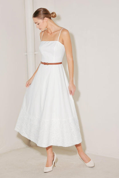 DELICATE ICON WOVEN MIDI DRESS