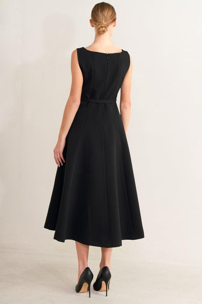 PARIS AFTER DARK WOVEN MIDI DRESS
