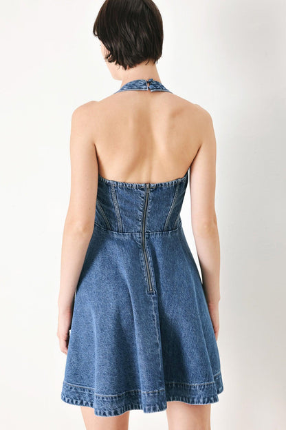 VINTAGE SHAPE DENIM MINI DRESS
