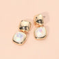 Geometric Square Stone Drop Earrings