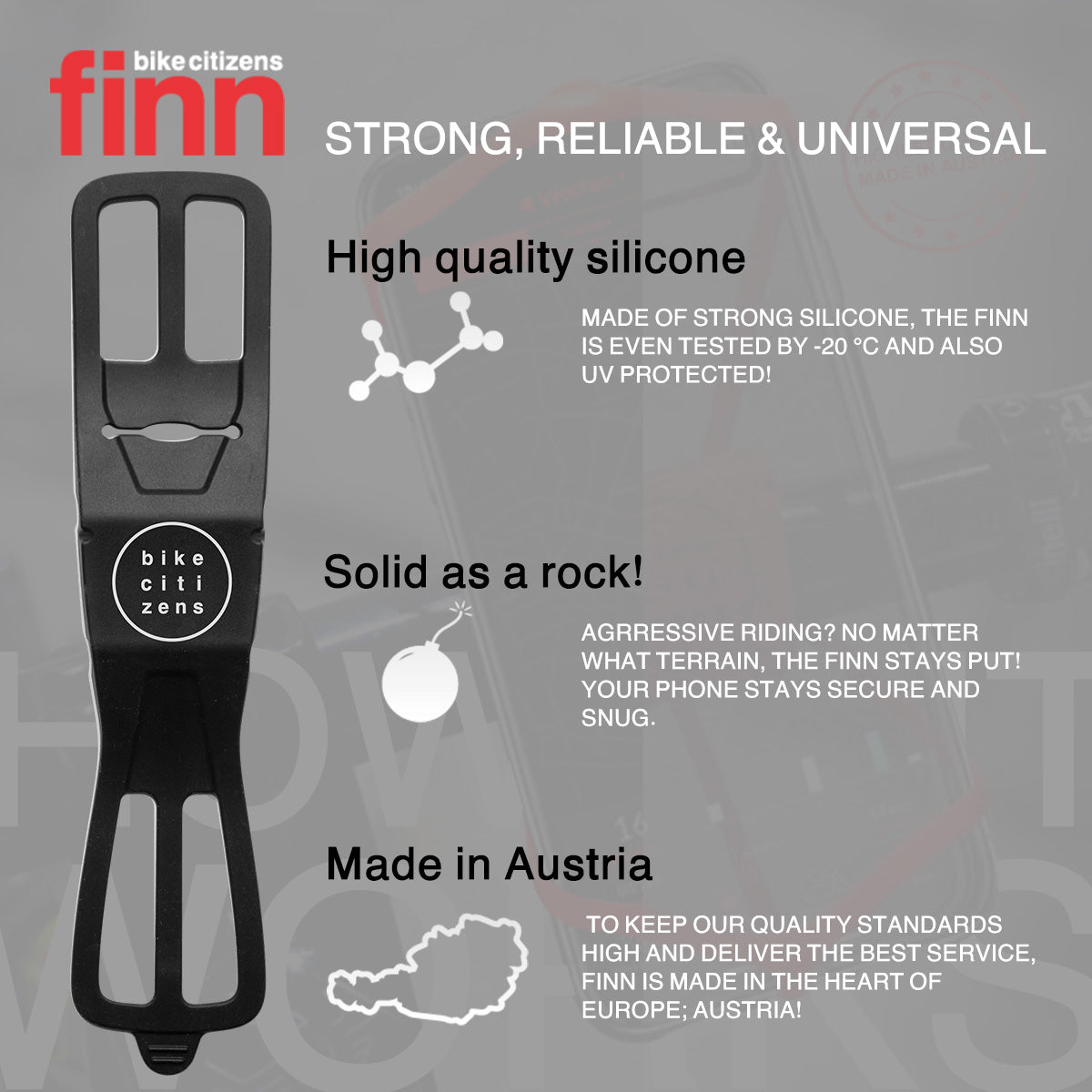 FINN - Universal Bicycle Phone Mount - Transparent