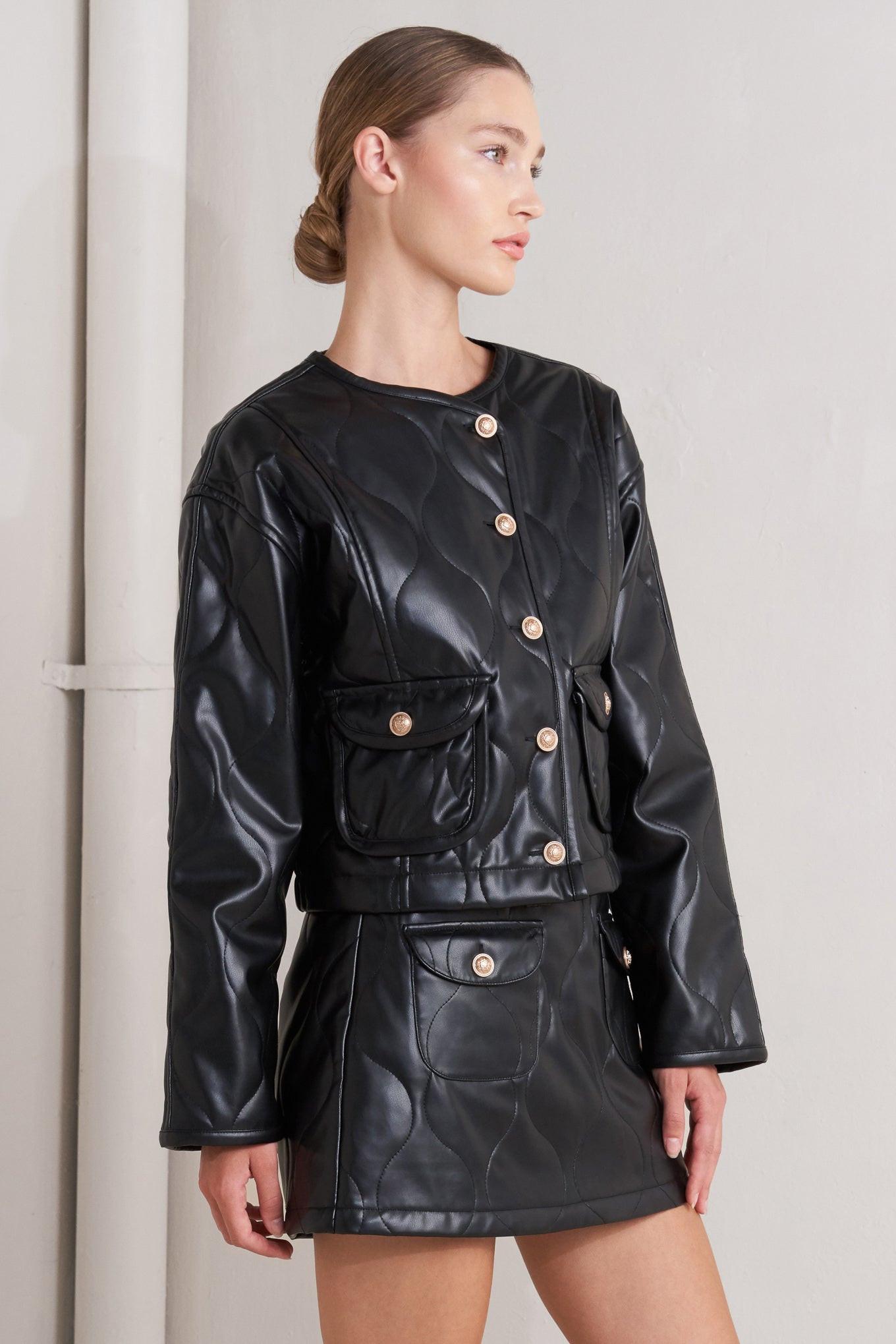 MOTO CHIC FAUX LEATHER JACKET