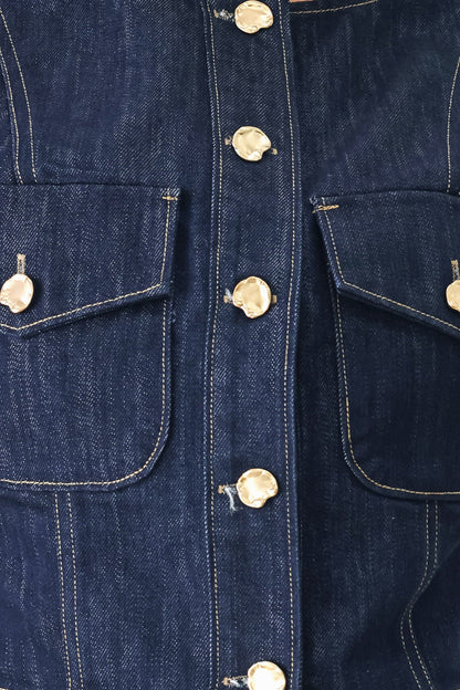 ICONIC INDIGO DENIM CROP VEST