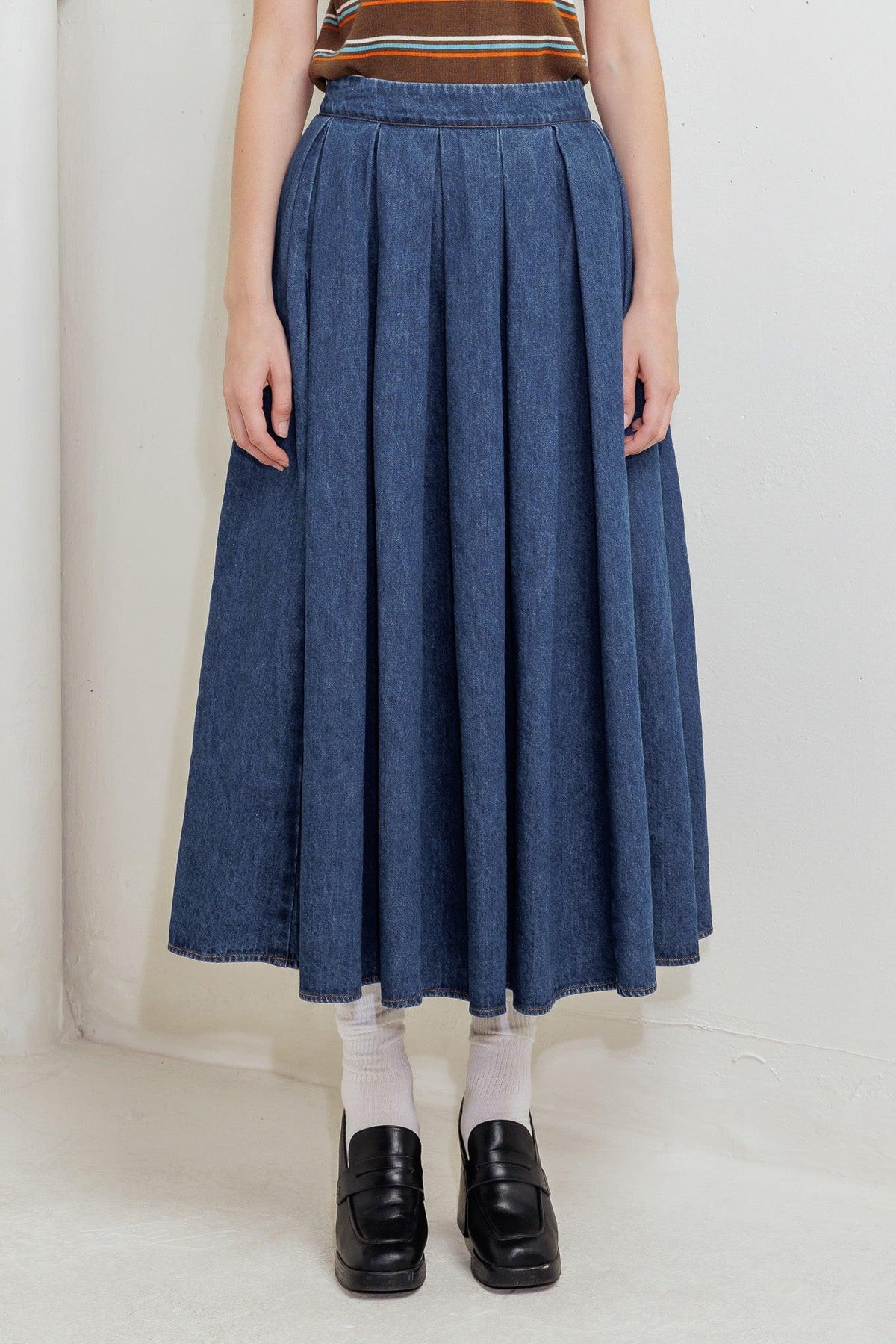 DEAR MOMENT DENIM FULL SKIRT