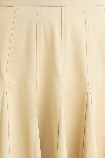 PALE FRAME WOVEN TAUPE CIRCLE SKIRT