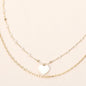 Mother of Pearl Heart Pendant Layered Necklace