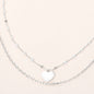 Mother of Pearl Heart Pendant Layered Necklace