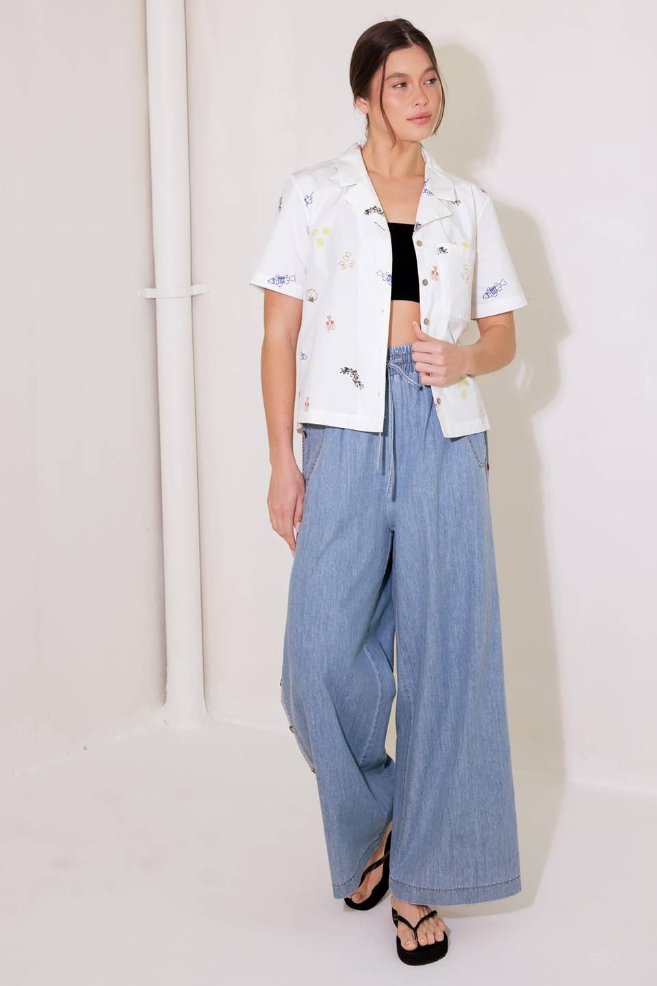 RIVERSIDE SIPS LIGHT INDIGO CHAMBRAY PANTS