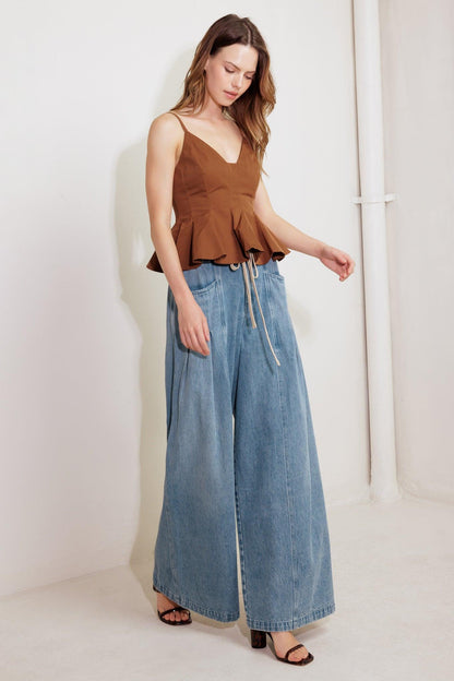 CALM & COLLECTED BLUE DENIM PANTS