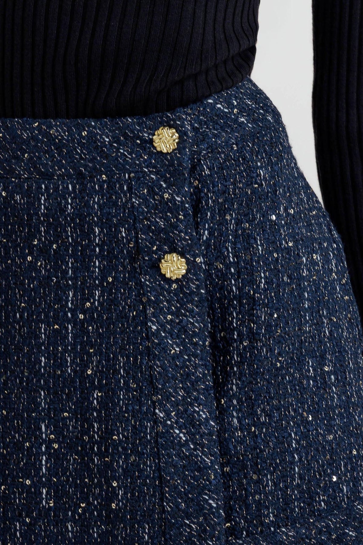 PARISIAN NAVY TWEED SKORT