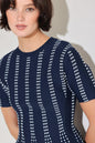EVENING RUSTLE JACQUARD SWEATER TOP