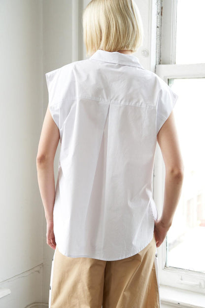 MUCH TO CELEBRATE POPLIN TOP