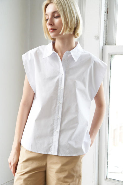 MUCH TO CELEBRATE POPLIN TOP