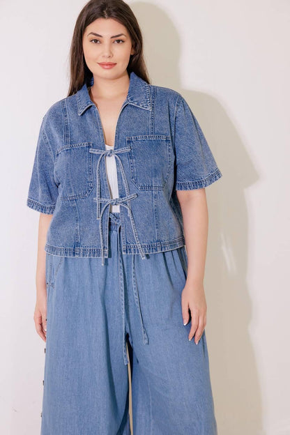 BY CHANCE DENIM TOP