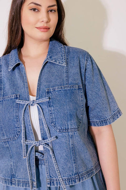BY CHANCE DENIM TOP